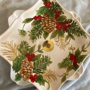 Holiday Hodgepodge - Two-tier handpainted server, plates, pillow, more!